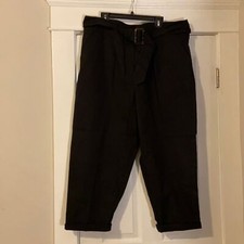 ASOS black high waisted pants trousers with belt womens size 18 NWOT