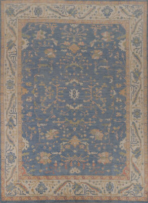 Vegetable Dye Traditional Oushak Turkish Handmade Rug 8x10 ft Room Sized Carpet
