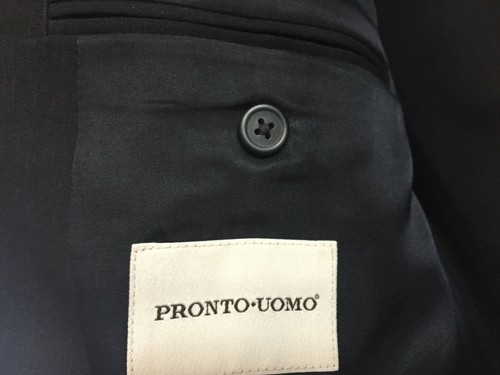 Pronto Uomo 40R 46W Black 100% Suit Sports Jacket Coat - Picture 5 of 12