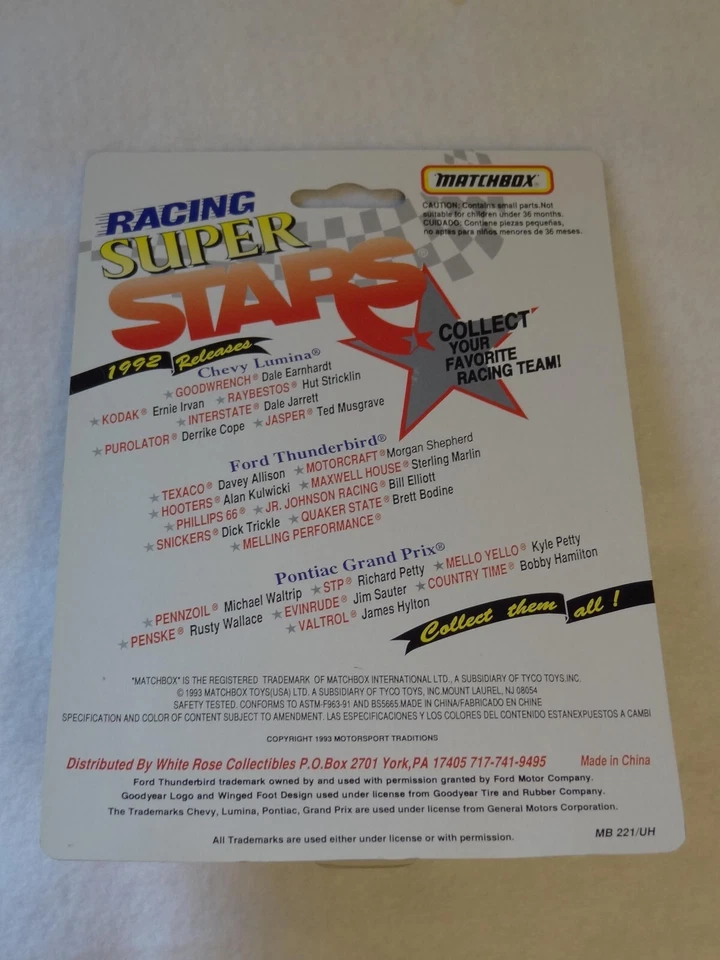 1993 Jeff Gordon Car Matchbox Dupont Chevrolet Lumina Rookie Season NASCAR - Image 2 of 2