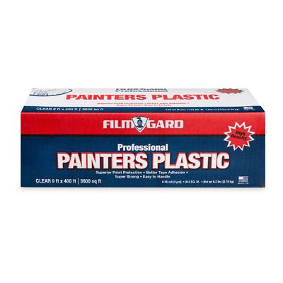9x400 High Density Plastic Film Professional Painter's Protection Easy Tape