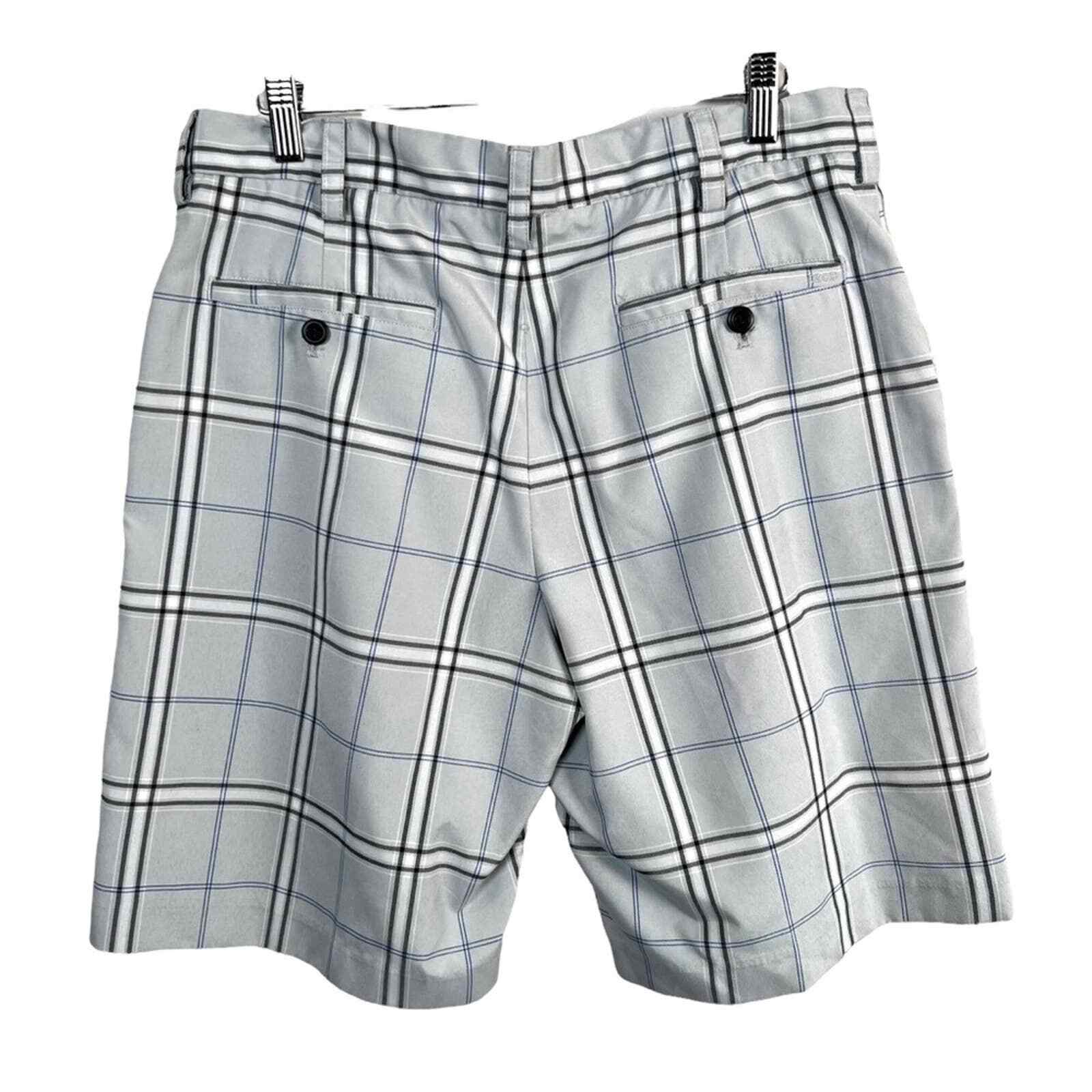 Izod Gray Plaid Shorts Mens 32 - image 2