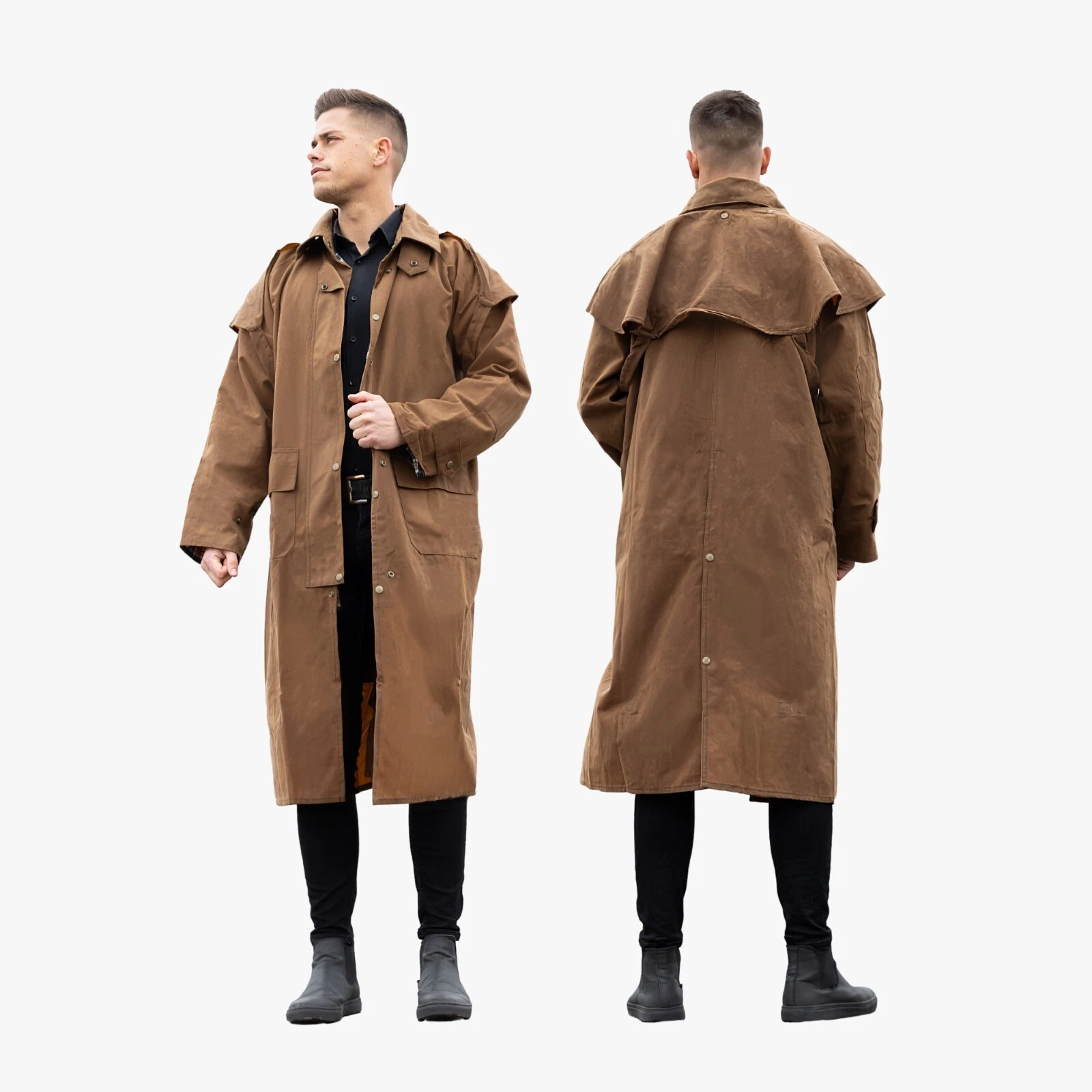 Unisex Waterproof Oilskin Duster Australian Drover Coat Oil Cloth Free Shipping
Opens in a new windo
