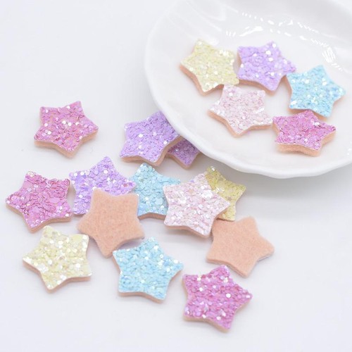 50pcs Star Patch Glitter Sticker DIY Fabric Appliques Handmade Stick On Patches - Picture 3 of 15