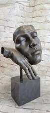 ABSTRACT ART DECO. S.DALI SOLID BRONZE SCULPTURE MARBLE BASE MODERN FIGRINE