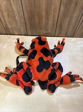 Plush Poison Dart Frog Zip Up Backpack 15” Used Red And Black 2009 Rinco