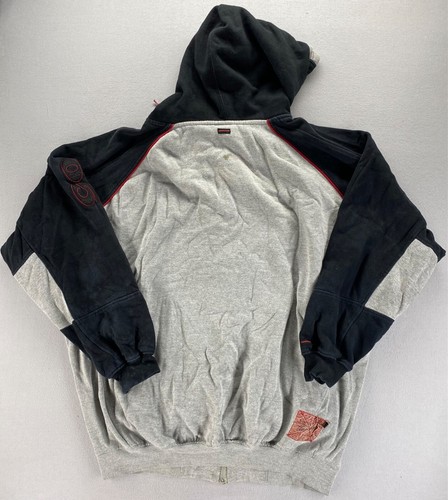 Vintage Fubu Athletics Full Zip Hoodie Sweatshirt 05 Men’s XXXL Black Gray READ - Picture 2 of 24