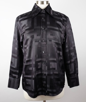 vintage gucci silk black shirt 90s