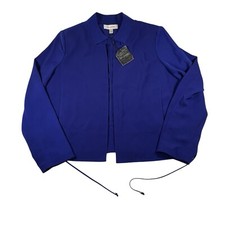 Vtg St John Top L NWT Jacket Open Lazuli Designer Violet Jacket Polyester
