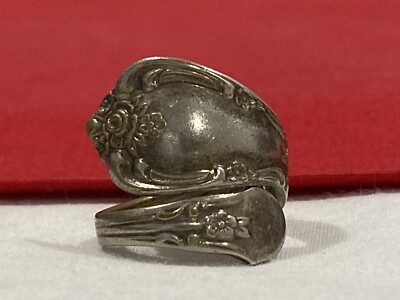 Vintage WM.A. Rogers Oneida LTD signierter versilberter LÖFFEL SIGNIERTER RING Größe 5,75