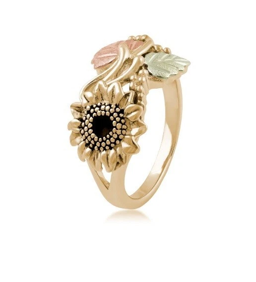 Anillo Girasol Oro Colinas Negras Regalo Navidad, Rushmore Gold Co, Talla 5 Foto 2 de 4