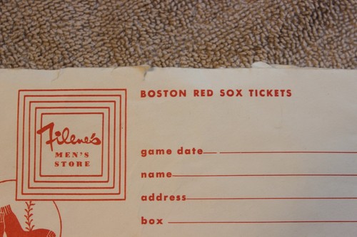 1960's Boston Red Sox Filene's baseball used ticket envelope - Picture 2 of 3