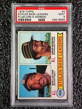 1979 Topps Baseball #4 Stolen Base Leaders PSA 9