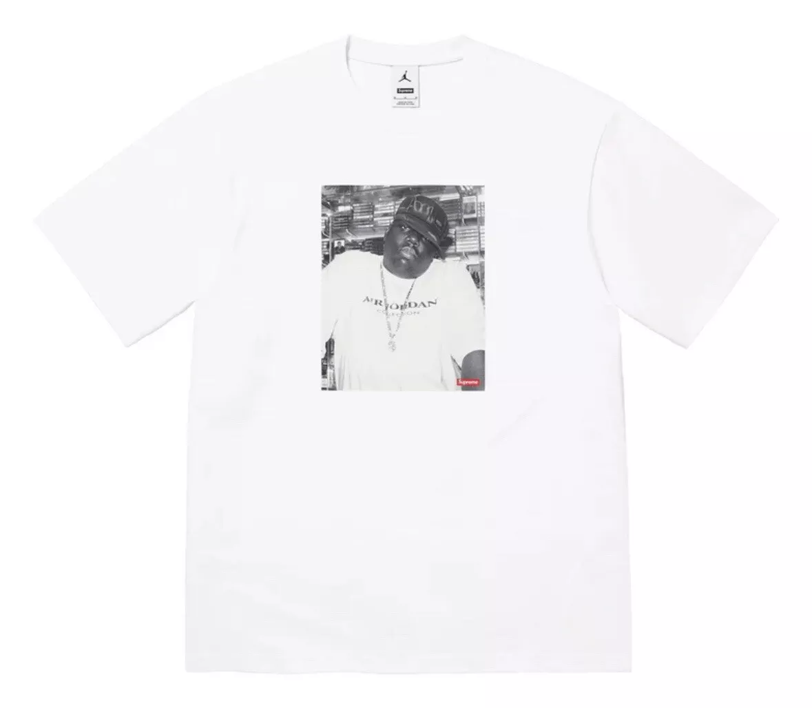 T shirt Supreme/Jordan Biggie S/S haut blanc grand   scellé ✅ à la main