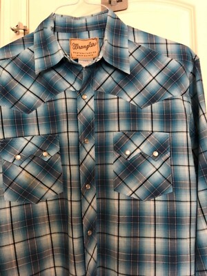 WRANGLER MEN'S L/S WESTERN SHIRT SIZE 