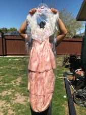 Rare Vintage Pink Gunne Sax Dress by Jessica McClintock with Lace and Bow