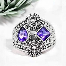 Amethyst Solid 925 Sterling Silver Ring 8