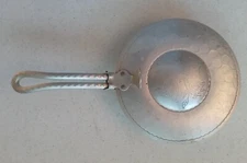 Vintage Aluminum Silent Butler Crumb Catcher Hinged with Engraved Flowers 11"