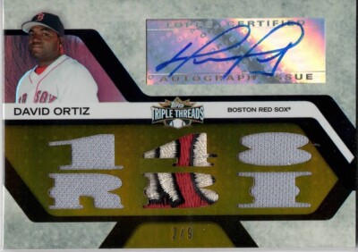 2008 Topps Triple Threads Relics Autographs Gold #22 David Ortiz /9