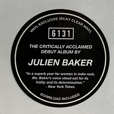 JULIEN BAKER Sprained Ankle Milky Clear Color Vinyl LP Record New