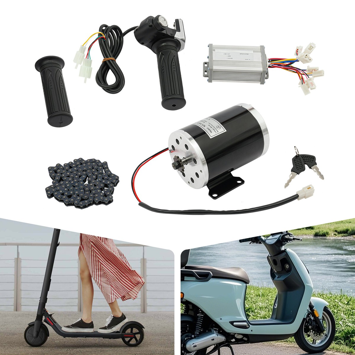 Kit Motore Elettrico 48V 1000W Per ATV E Go Kart &ndash; Con Controller E Catena &ndash; Unite