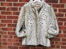 Vintage Astraka Of London Synthetic Fur Coat Uk 16 Fr 44 D 42