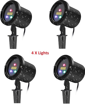 4X  pieces Lase Projector Christmas Lights for Home Garden RED BLUE & GREEN