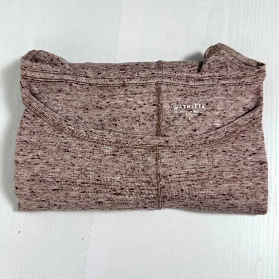 Top Athleta Essence Flow para mujer talla L malva ojo espaciado rodajas cabernet yoga Foto 3 de 4