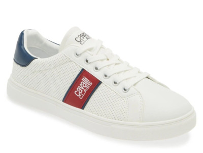 Roberto Cavalli Class Men's Lace-Up Low Top Sneaker Shoes White Size 44 / US 11