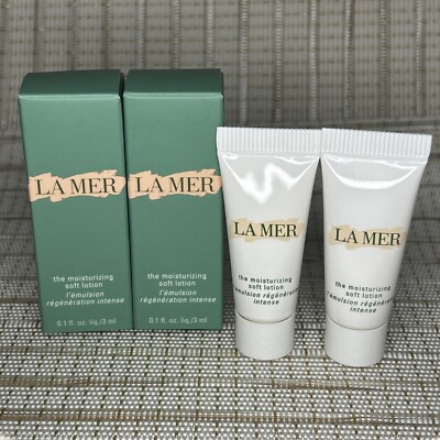 2 X La Mer The Moisturizing Soft Lotion 0.1oz/3ml Ea = .2oz New In Box Free Ship