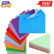 50 Pack Colored Envelopes, 5x7 Envelopes, Card Envelopes A7 Envelopes or 50 Pink