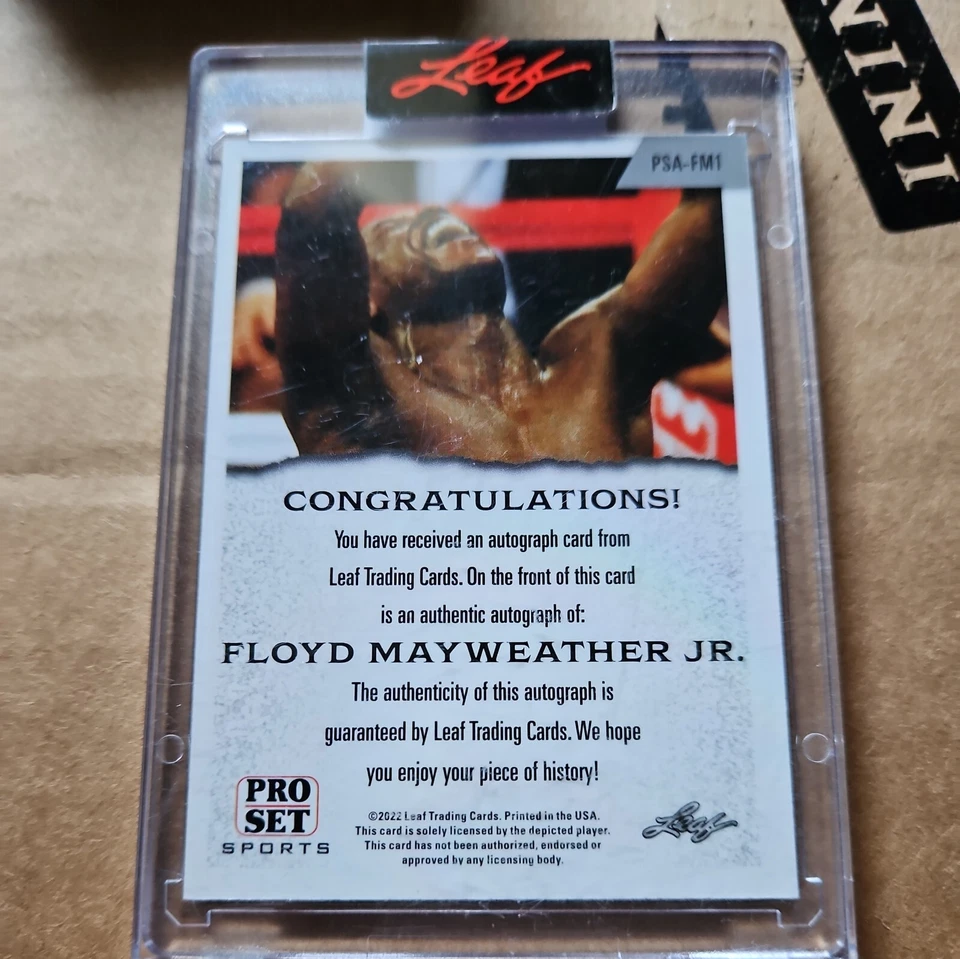 2022 Leaf Pro Set FLOYD MAYWEATHER JR Autograph /13 - Image 2 of 2