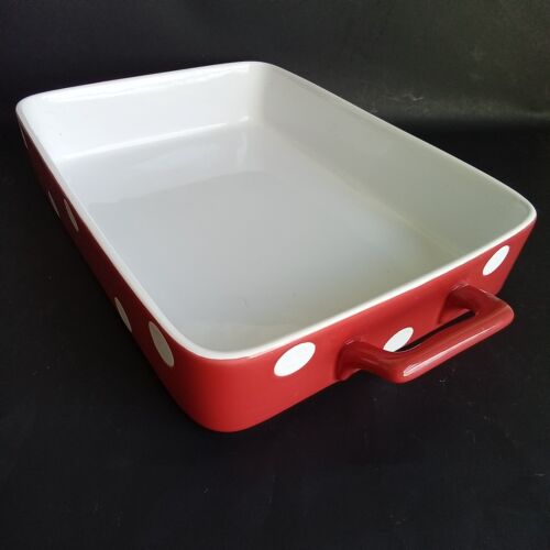 Red Polka Dot Casserole Baking Dish - Picture 1 of 8