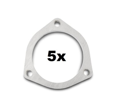 Vibrant 3-Bolt T304 SS Exhaust Flanges (2.5" I.D.) - 5 Flange Bulk Pack ...