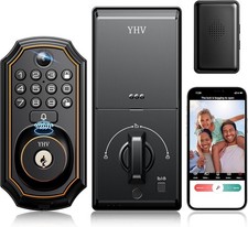 Smart Door Lock Camera Fingerprint Keypad WiFi Deadbolt Keyless App Control