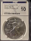 2021 P Fine Silver 1oz American Eagle Heraldic T-1 $1  Emergency P NGCX Mint 10