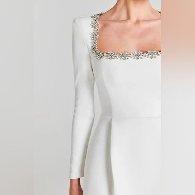 kimberly mini dress white Kimberly White Structured Mini Dress