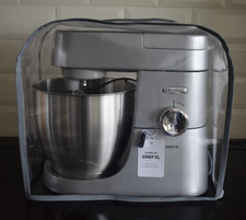 Kenwood MAJOR or CHEF XL Food Mixer Cover Medium Grey Trim on Clear Vinyl