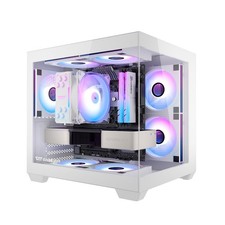 darkFlash ITX PC Case, Pre-Install 3 PWM ARGB Fans Computer Case, Full View D...