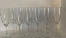 Set of 12 Clear Glass Champagne Flutes 8 1/2” 7 Oz Capacity