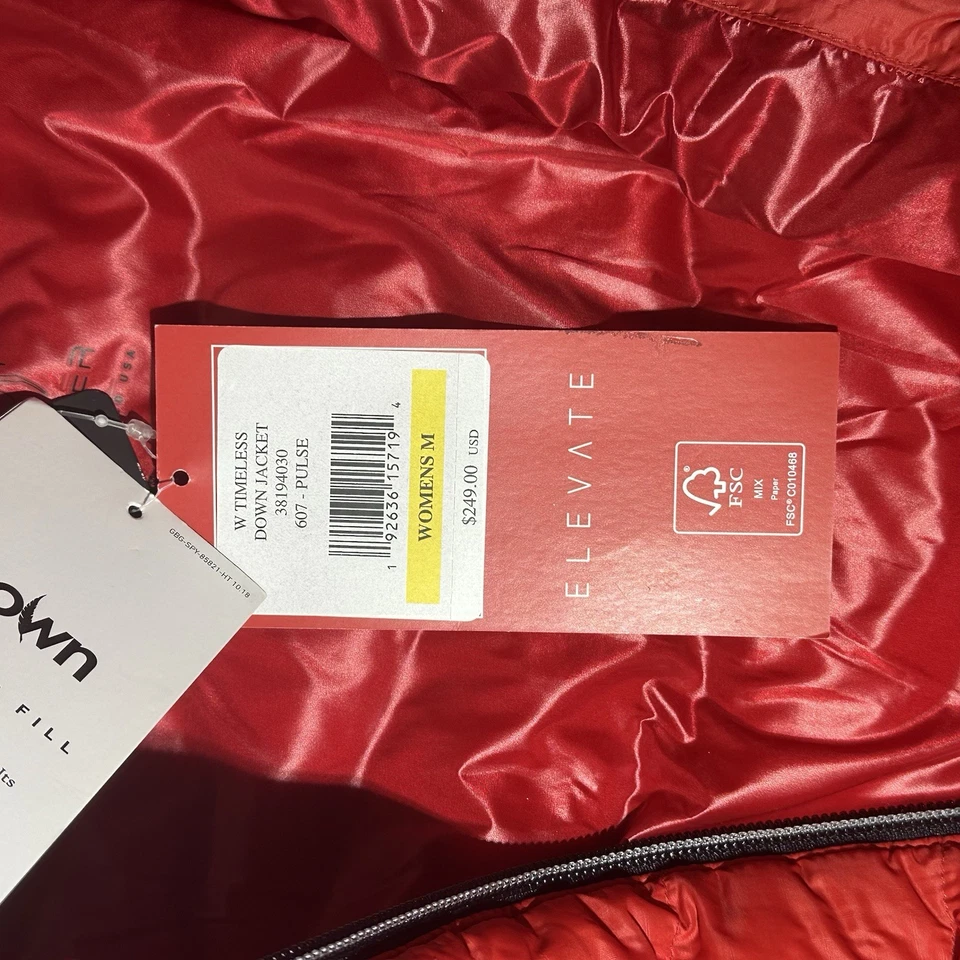 Chaqueta acolchada Spyder Timeless Down para mujer mediana equipo de esquí de Estados Unidos roja Foto 4 de 4