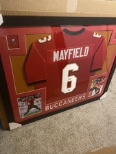 Baker Mayfield Signed Jersey 35x43 Frame, Beckett