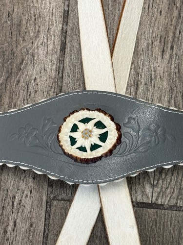 Vintage Lederhosen Ernst Licht Alemán Gris Gamuza Cuero Oktoberfest Pequeño? - Imagen 3 de 7