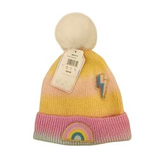 NWT Rainbow Sugar Girl's Hat Multi Color With Patches Age 5  Up