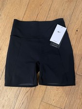 NIKE UNIVERSA BLACK HIGH RISE SHORTS WITH POCKETS GYM YOGA RUNNING SIZE XS