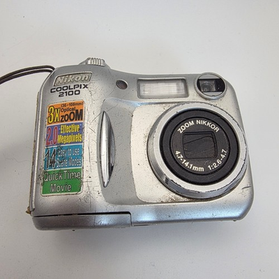 #ad #ad Nikon Coolpix 2100 2.0MP 3x Zoom Digital Camera Silver Parts Only $9.99