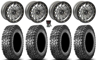 Pro Armor Halo Bdlk 15'' Wheels TM 30'' Predator Tires Can-Am Defender