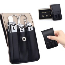 Nail Clipper Set, 6 Pcs Toenail Clippers, Stainless Steel Fingernail Black