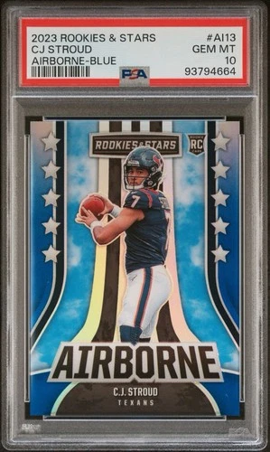 2023 Panini Rookies & Stars - Airborne C.J. Stroud #AI-13 Blue Prizm /50 (RC)