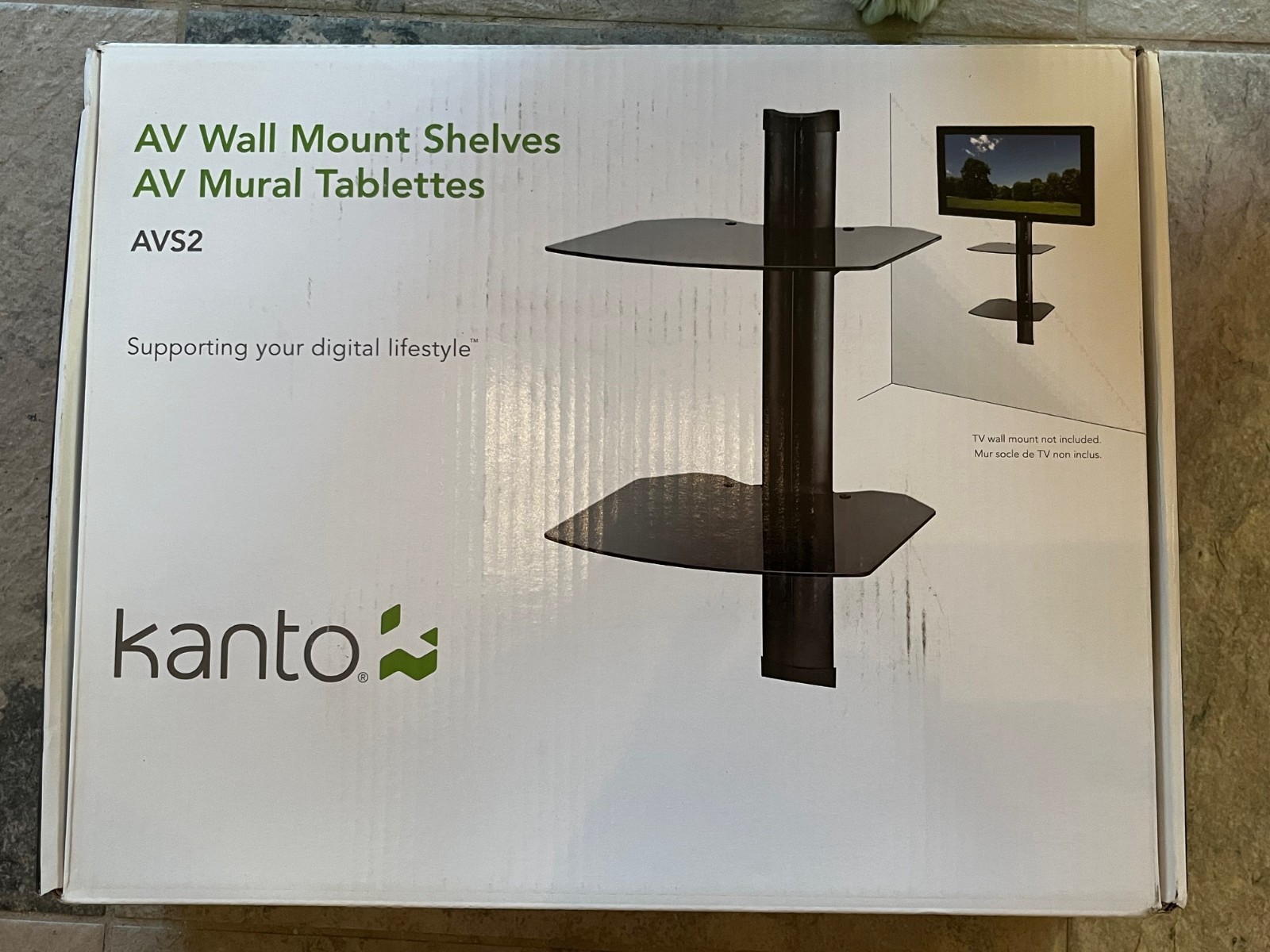 Kanto Floating AV Wall Mount Component Shelves AVS2